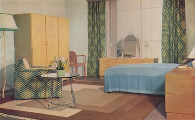 Un dormitorio diseñado por la Srta. P. E. Humphries, 1936 de Unbekannt