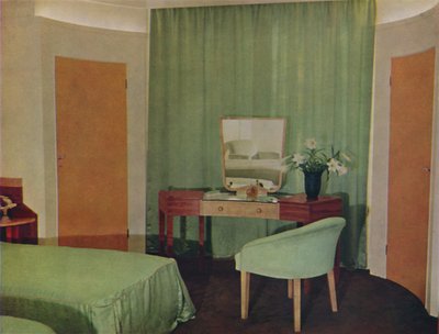 Un dormitorio en una casa en Portland Place, diseñado por Ian Henderson & Co. de Londres, 1935 de Unbekannt