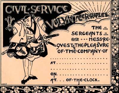 Una invitación en blanco a un evento de los Voluntarios del Servicio Civil, siglo XIX de Unbekannt