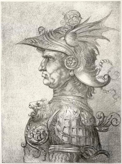 Un busto de un guerrero de perfil, 1882 de Unbekannt