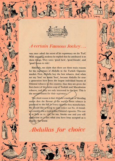 Un cierto famoso jockey Abdullas para elegir, 1939 de Unbekannt