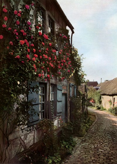 Una calle adoquinada en Gerberoy, Francia, 1938 de Unbekannt