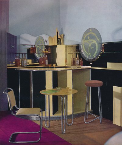 Un bar de cócteles de la British Vitrolite Company de Londres, diseñado por Kenneth Cheesman, 1935 de Unbekannt