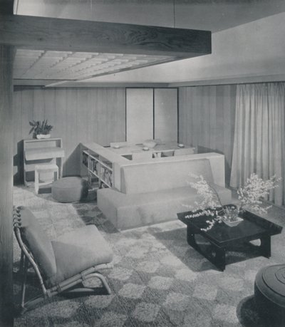 Una combinación de sala de estar y comedor, 1942 de Unbekannt