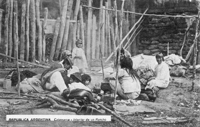 Una familia trabajando, Catamarca, Argentina, principios del siglo XX de Unbekannt
