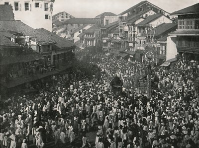 Una gran procesión nativa, Bombay, India, 1895 de Unbekannt