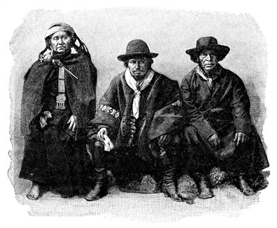 Un grupo de araucanos, Chile-Argentina, 1895 de Unbekannt