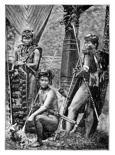 Un grupo de dayak, c. 1900 de Unbekannt