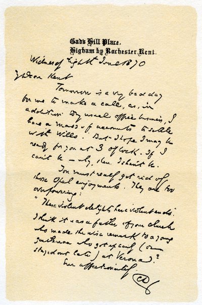 Una carta manuscrita de Unbekannt