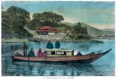 Una casa-barco en Japón, 1888 de Unbekannt