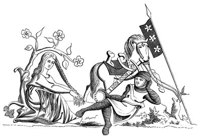 Un caballero y una doncella, siglo XIII, 1849 de Unbekannt