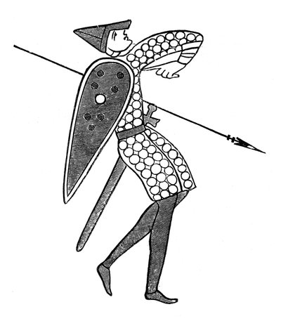 Un lancero del ejército de William, Tapiz de Bayeux de Unbekannt