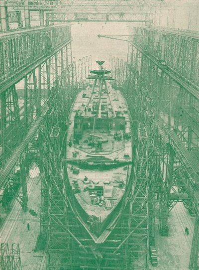 Un crucero ligero en construcción, c. 1917-1919 de Unbekannt