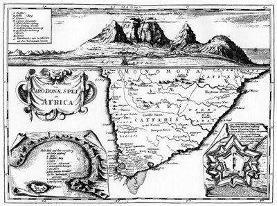 Un mapa del Cabo de Buena Esperanza, Sudáfrica, 1719 1931 de Unbekannt