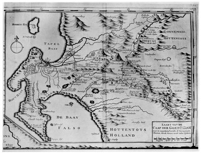 Mapa del Cabo de Buena Esperanza en la época de los van der Stels, Sudáfrica, siglo XVIII 1931 de Unbekannt