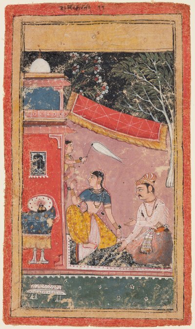 Una página de una serie Ragamala: Ramakali Ragini de Hindol Raga, c. 1610 de Unbekannt