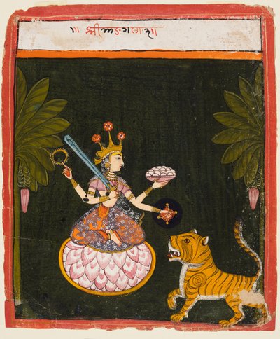 Una página de una serie de Devi, c. 1660 de Unbekannt