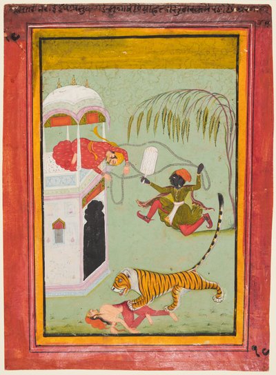 Una página de una serie de castigos: Castigo por asesinato, c. 1760 de Unbekannt