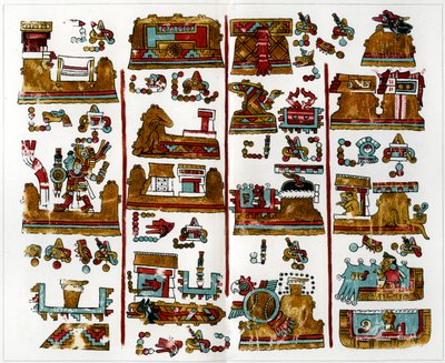 Una página del manuscrito de Viena de origen zapoteca de Unbekannt