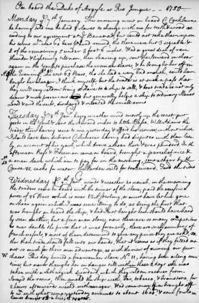 Una página del diario de John Newton, 1750-1754, 1965 de Unbekannt