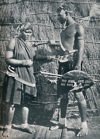 Una pareja de amantes zulúes, 1912 de Unbekannt