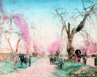 Un parque en primavera, Sendai, Prefectura de Miyagi, Japón de Unbekannt