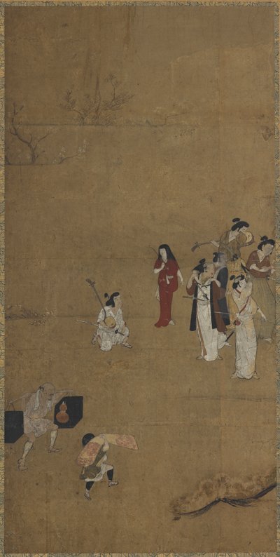 Fiesta de picnic: músicos y asistentes, período Edo, principios del siglo XVII de Unbekannt
