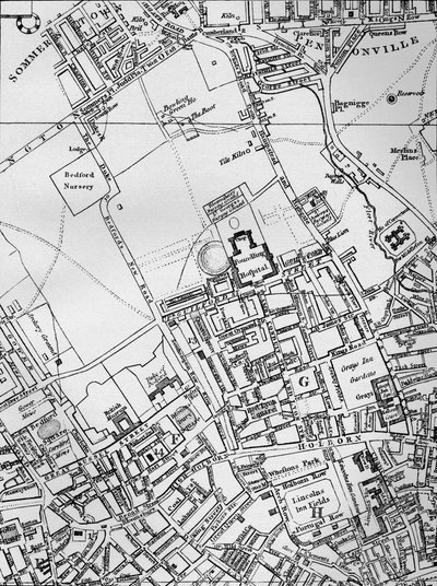 Un plan de Holborn, St Giles y St Pancras, Londres, en 1800 1911 de Unbekannt