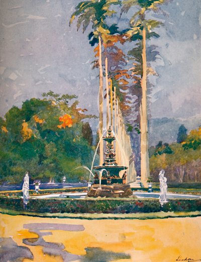 Una porción de la Avenida de las Palmas Reales, Jardines Botánicos, 1914 de Unbekannt