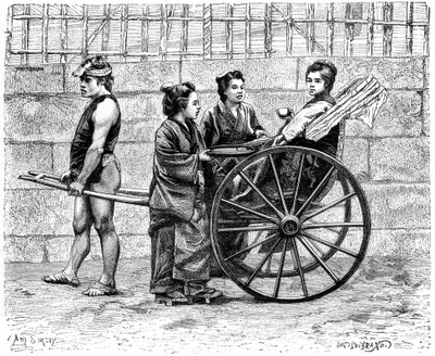 Un rickshaw, Japón, 1895 de Unbekannt