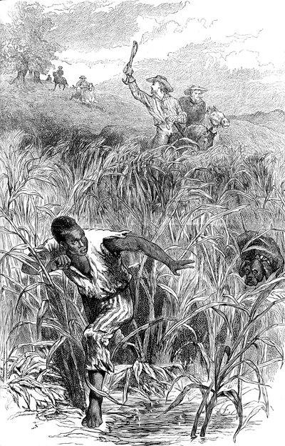 Una caza de esclavos, EE.UU., mediados del siglo XIX, c. 1880 de Unbekannt