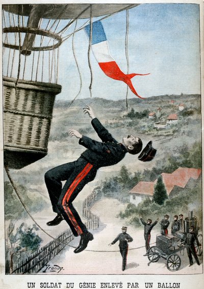 Un soldado llevado en globo, 1901 de Unbekannt