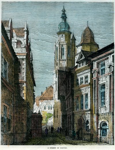 Una calle en Coburg, Baviera, Alemania, c. 1880 de Unbekannt