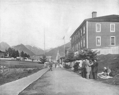 Una calle en Sitka, Alaska, EE.UU., c. 1900 de Unbekannt