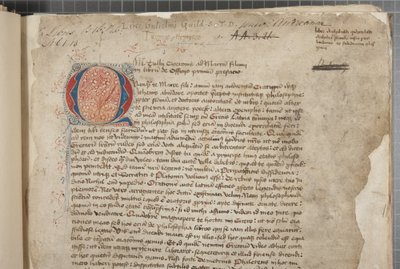 Transcripción, en tres manos, de las obras filosóficas de Marco Tulio Cicerón aparentemente tomadas de la editio romana de 1471, con marginalia en la mano de Archibald Whitelaw y otros, c.1480 de Unbekannt