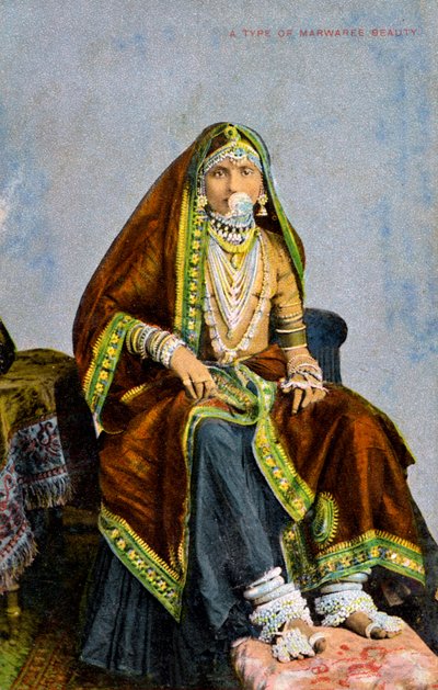 Un tipo de belleza Marwaree, India, principios del siglo XX de Unbekannt