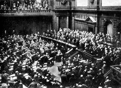 Una sesión típica del Reichstag, Parlamento de la República Alemana, 1926 de Unbekannt