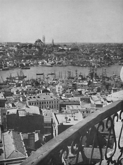 Vista sobre Constantinopla mostrando la Mezquita de Santa Sofía de Unbekannt