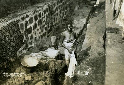 Una lavandera, Sierra Leona de Unbekannt