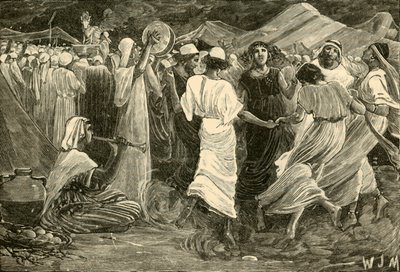 Aarón y los israelitas adorando al becerro de Unbekannt