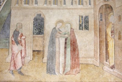 Fresco de la iglesia de la abadía de Abondance: la Visitación, Abondance, Francia de Unbekannt