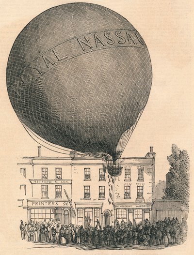 Accidente del globo Nassau en London-Road, miércoles, 1849 de Unbekannt