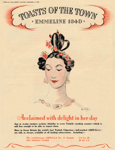 Aclamada con deleite en su día, Brindis de la Ciudad - Emmeline 1840, 1940 de Unbekannt