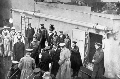 Despedida del almirante Jellicoe a Lord Kitchener, Primera Guerra Mundial, 1914-1916, c. 1920 de Unbekannt