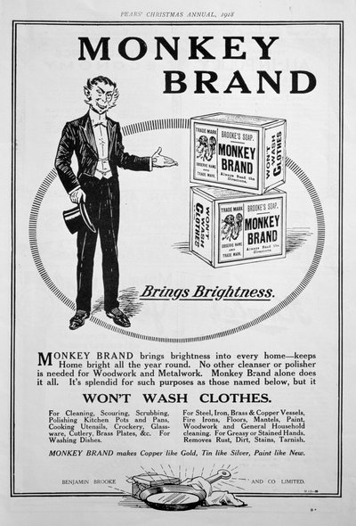 Anuncio del jabón Brookes Monkey Brand, 1918 de Unbekannt