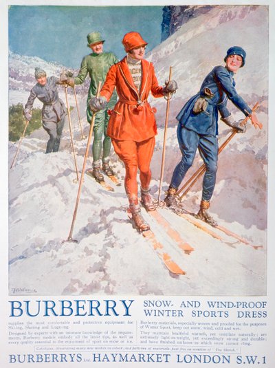 Anuncio de vestido de deportes de invierno Burberry, 1927 de Unbekannt