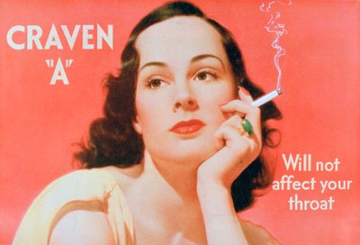 Anuncio de cigarrillos Craven A, 1939 de Unbekannt