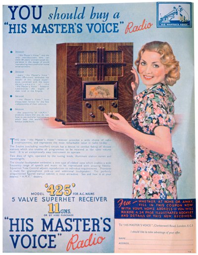 Anuncio de radios His Master