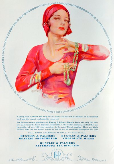 Anuncio de galletas Huntley y Palmers, 1930 de Unbekannt