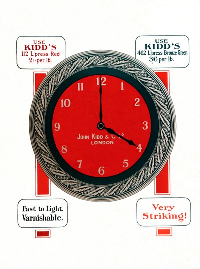Anuncio de John Kidds & Co. Ltd Inks, 1917 de Unbekannt